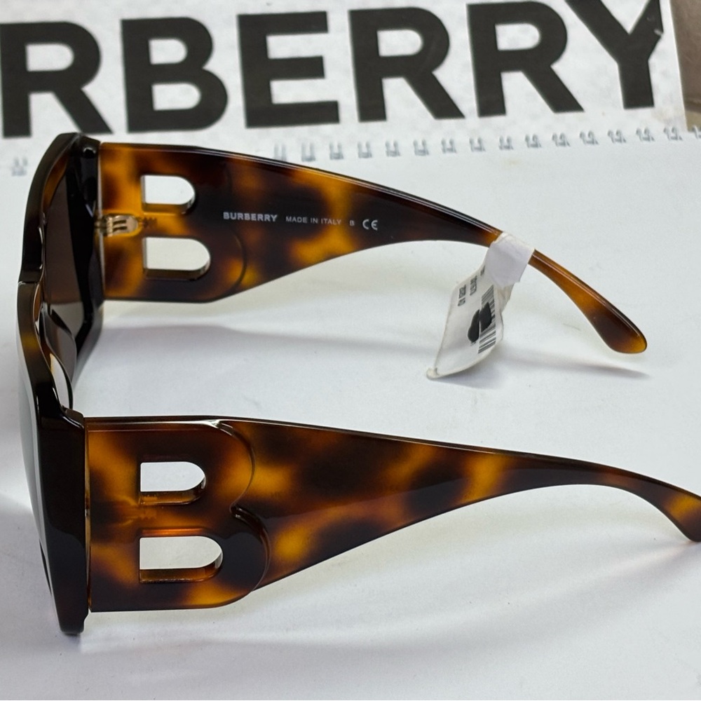 New Burberry B4312 3316/73 Light Havana Square Sunglasses - Picture 8 of 12